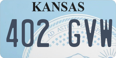 KS license plate 402GVW