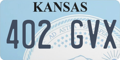 KS license plate 402GVX