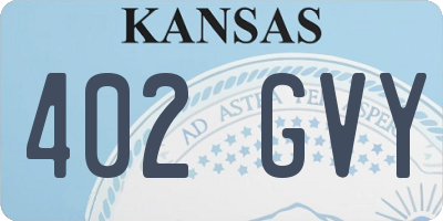 KS license plate 402GVY