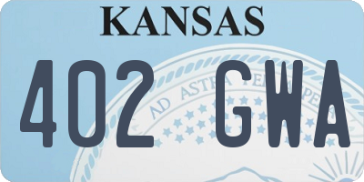 KS license plate 402GWA