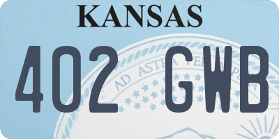 KS license plate 402GWB