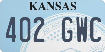KS license plate 402GWC