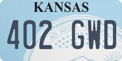 KS license plate 402GWD