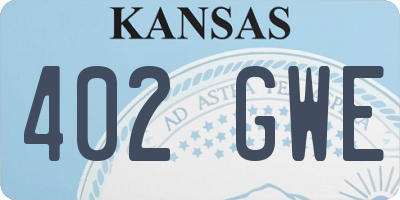 KS license plate 402GWE
