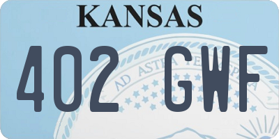 KS license plate 402GWF