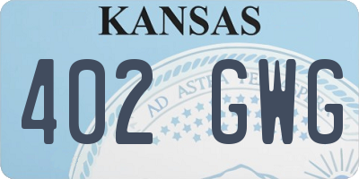 KS license plate 402GWG