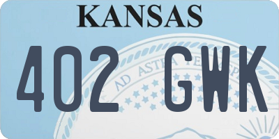 KS license plate 402GWK