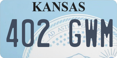 KS license plate 402GWM