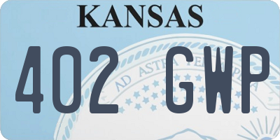 KS license plate 402GWP