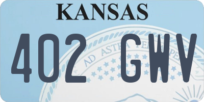 KS license plate 402GWV