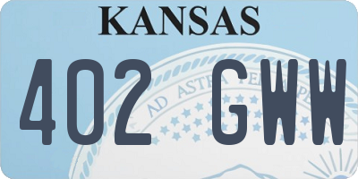 KS license plate 402GWW
