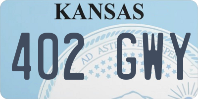 KS license plate 402GWY