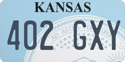KS license plate 402GXY