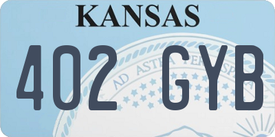 KS license plate 402GYB