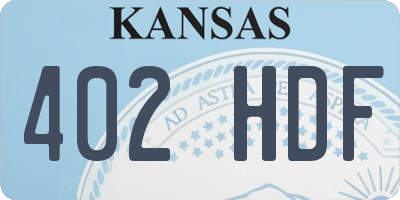 KS license plate 402HDF