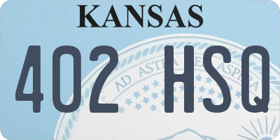 KS license plate 402HSQ
