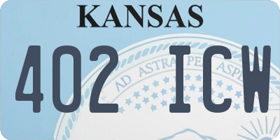 KS license plate 402ICW