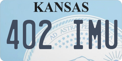 KS license plate 402IMU