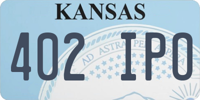 KS license plate 402IPO