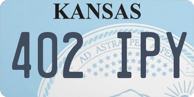 KS license plate 402IPY