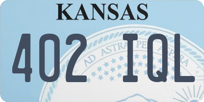 KS license plate 402IQL