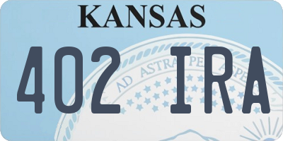KS license plate 402IRA