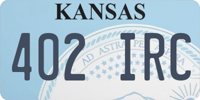 KS license plate 402IRC