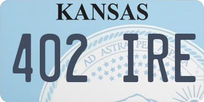 KS license plate 402IRE