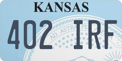 KS license plate 402IRF