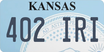 KS license plate 402IRI