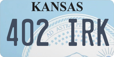 KS license plate 402IRK