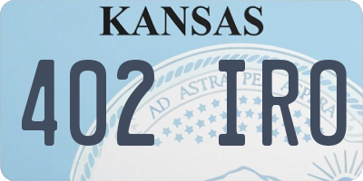 KS license plate 402IRO