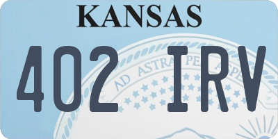KS license plate 402IRV