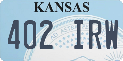 KS license plate 402IRW