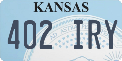 KS license plate 402IRY