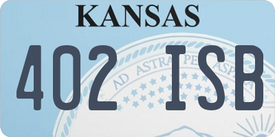 KS license plate 402ISB