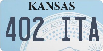 KS license plate 402ITA