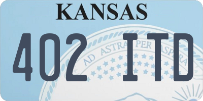 KS license plate 402ITD