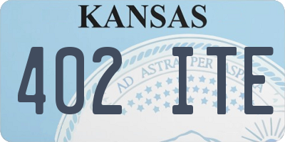 KS license plate 402ITE