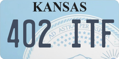 KS license plate 402ITF