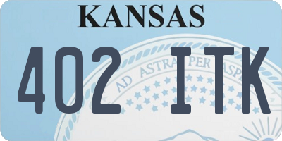 KS license plate 402ITK