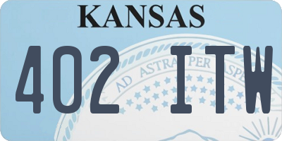 KS license plate 402ITW