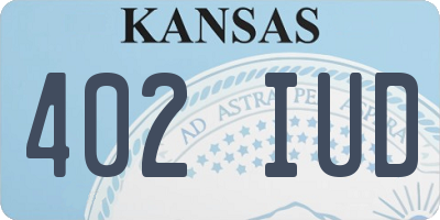 KS license plate 402IUD