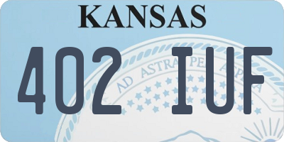 KS license plate 402IUF