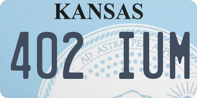KS license plate 402IUM