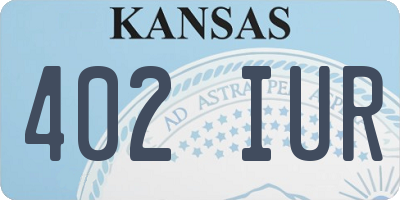 KS license plate 402IUR