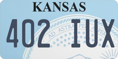 KS license plate 402IUX