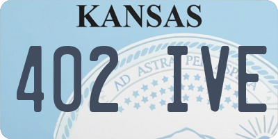 KS license plate 402IVE