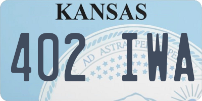 KS license plate 402IWA