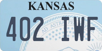 KS license plate 402IWF